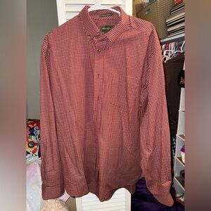 Men's Red Checkered Eddie Bauer Shirt